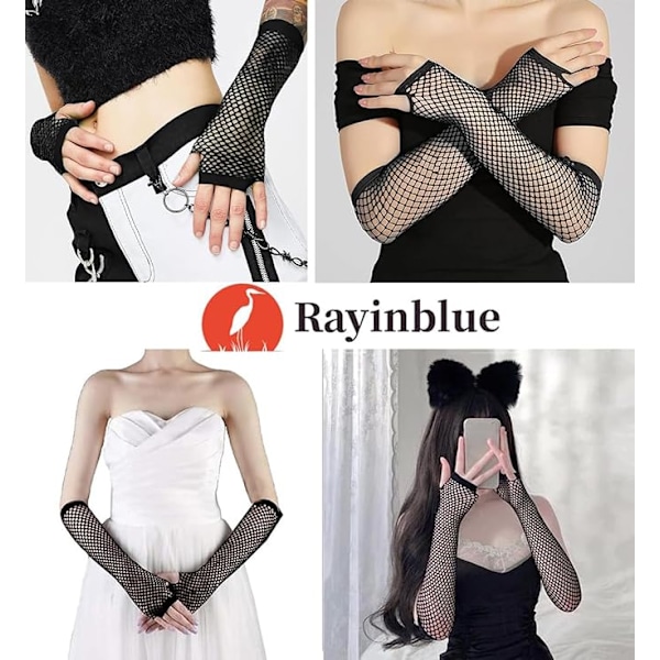 Handskar Baby Pojkar Långa Fisknätshandskar 7 Blandade Färger Party Maskerad Tutu (Svart), One Size