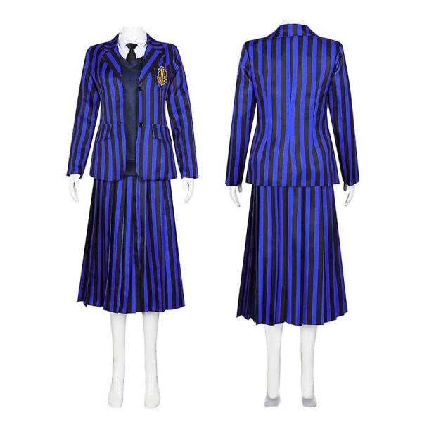 Barn och vuxna skoluniform Cosplay kostym jacka klänning Halloween outfit Blue 1 Adult-S