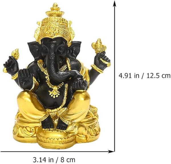 Figur guld sort herre elefant figur bord buddhistisk gud til at samle kunst figur
