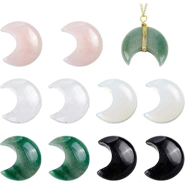 10 stk. Månesten Cabochons 5 Stilarter til DIY Håndværk Smykker