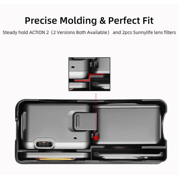 Case för DJI Action 2, Mini Portable Protector Drop-proof förvaringsbox