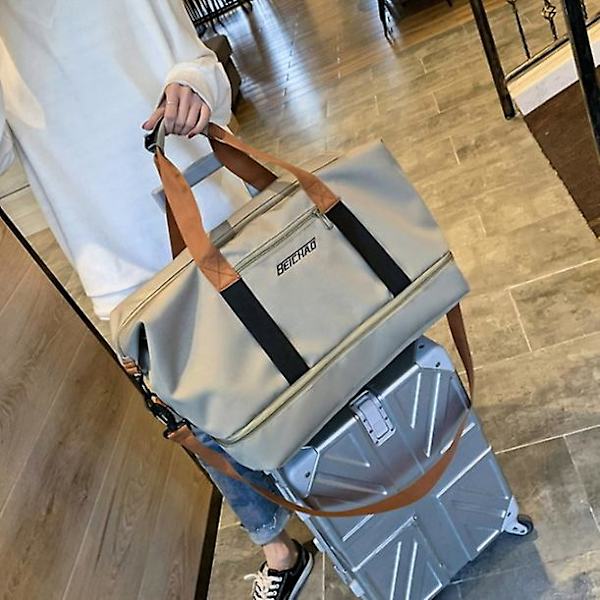 Stor Resväska Gymväska, Resväska Duffel Bag Weekender Övernattningsväska Grey