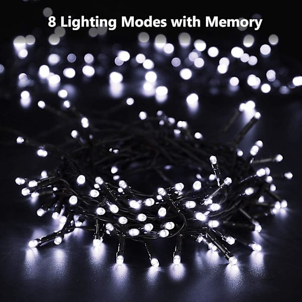 Utomhus solcellslingor, 22 m 200 LED 8 lägen (kall vit)