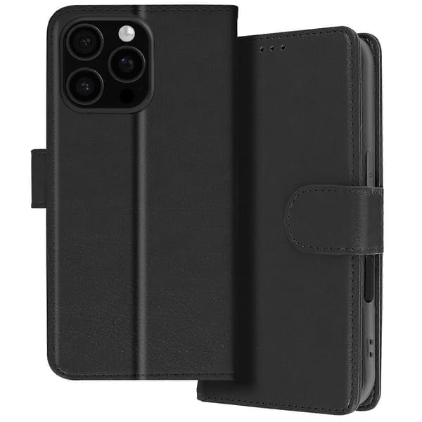 Kotelo iPhone 16 Pro Max Clapet Lompakko ja Videoteline, Musta