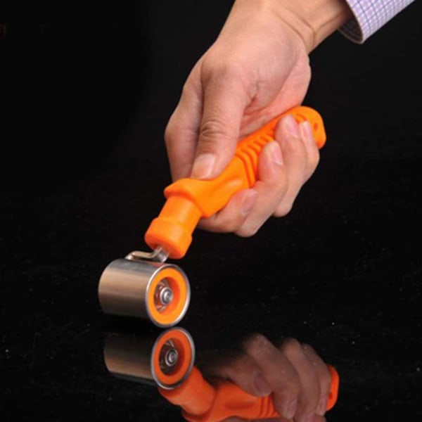 Tapetrulle i rustfritt stål, trykkrulle, tapetrullehåndtak, hjemmedekorasjon, DIY-verktøy for tapet, 30 mm (oransje)