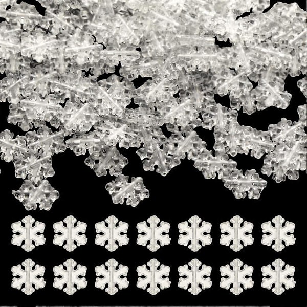 50 stk. 10 stiler 20 mm Juleperlesett Store akrylperler Bulk Snøfnugg Løse perler Mini Runde Hvite Røde