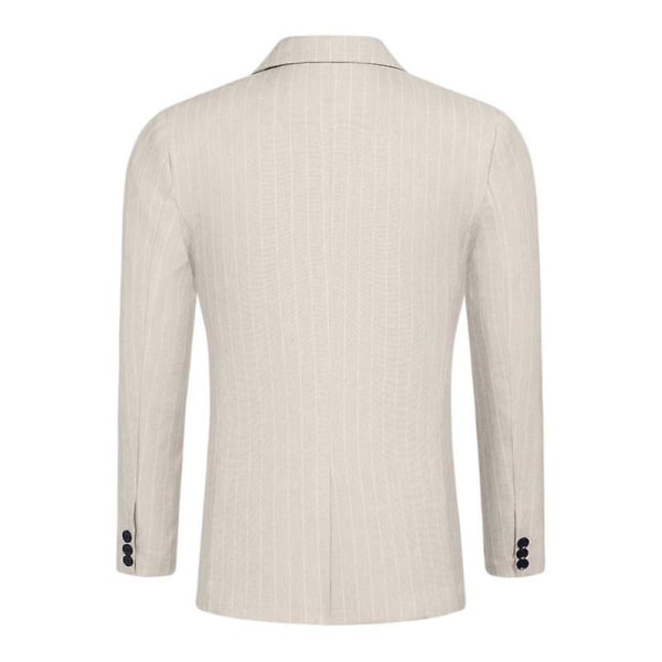 Herre Blazer Slim Fit Jakke, Enkeltknappet Blazer med Én Knap Beige L