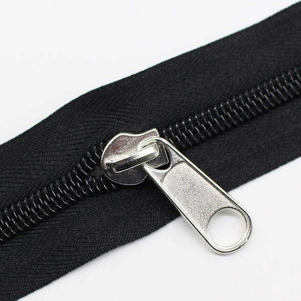 #8 Store Nylon Spiralglidelåser På Meteren Bulk Svart 10 Meter Med 10 stk Glidere For DIY Sy Skredder Håndverk Vesker (svart 10 Meter)