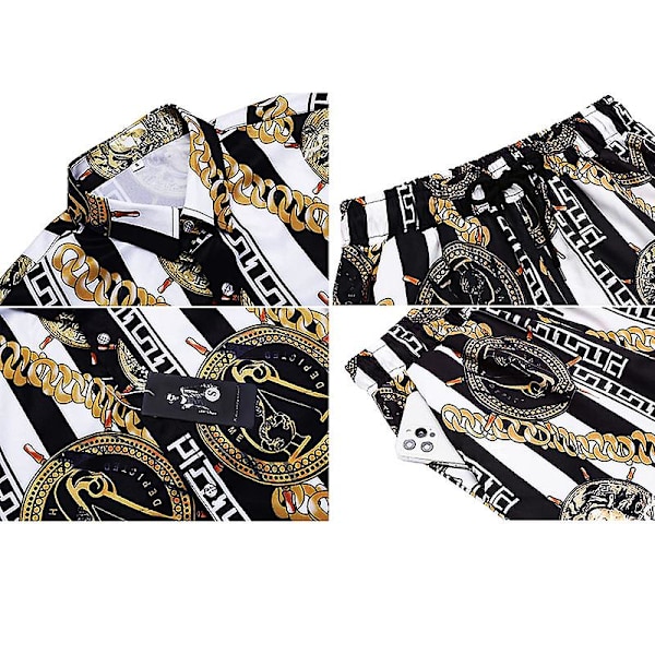 Miesten ylelliset rennot lyhythihaiset havaijipaita-asut COLOR 5 XL