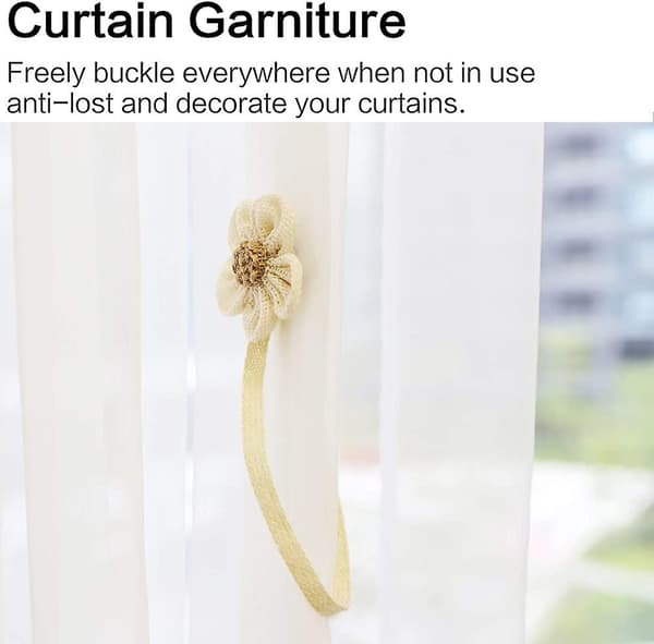 Magnetisk gardinrep, 2 stycken enkla och eleganta solrosvävda gardiner