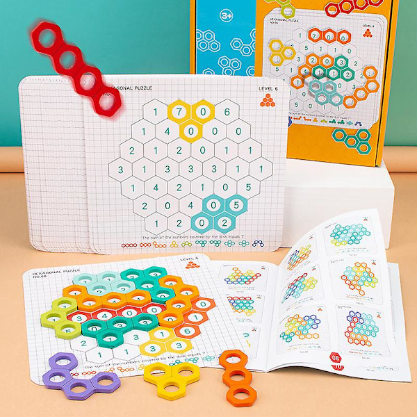 Honeycomb pussel leksaker pussel inlärningsmaterial förskola matematik barn logiskt tänkande träningsleksaker