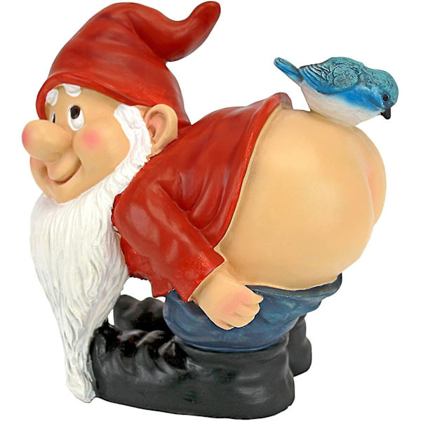 Bare Butt Havegnom Statue, Havepynt Dværg Resin Håndværk Tegneserie Dværg Statue Hvidt Skæg Gammel Mand Julegave Dekoration, Resin, Farve P