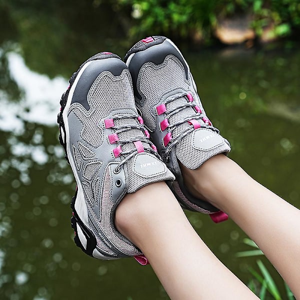 Damvandringsskor Lågskor Sneakers För Utomhusspårning Trekking Promenader 3D231 Red EU 38