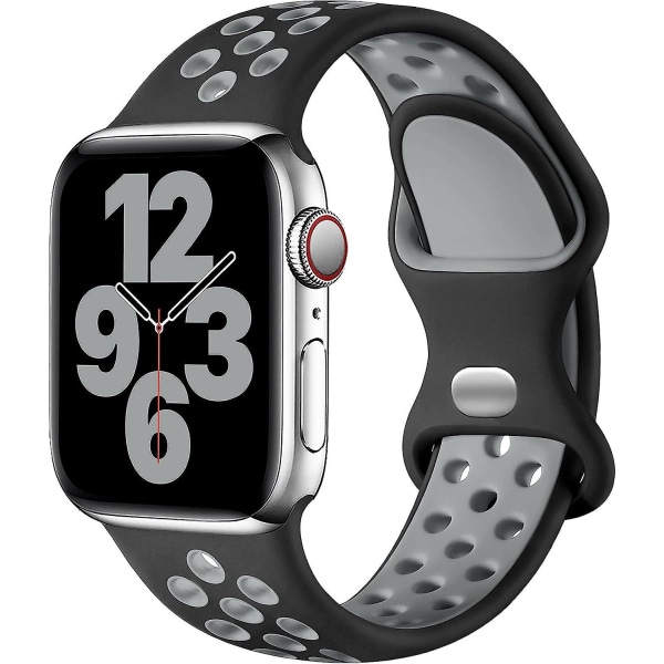 Sportrem Kompatibel med Apple Watch Band 44mm 42mm 45mm, Andas Silikon Spänne med dubbelt hål, För Iwatch Series 7 6 5 4 3 Se, 42mm/44mm/4