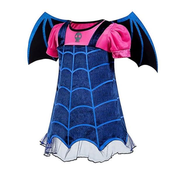 Fladdermus Vampyr Kostym för Flickor, Barn Halloween Kläder Cosplay Klänning 120CM