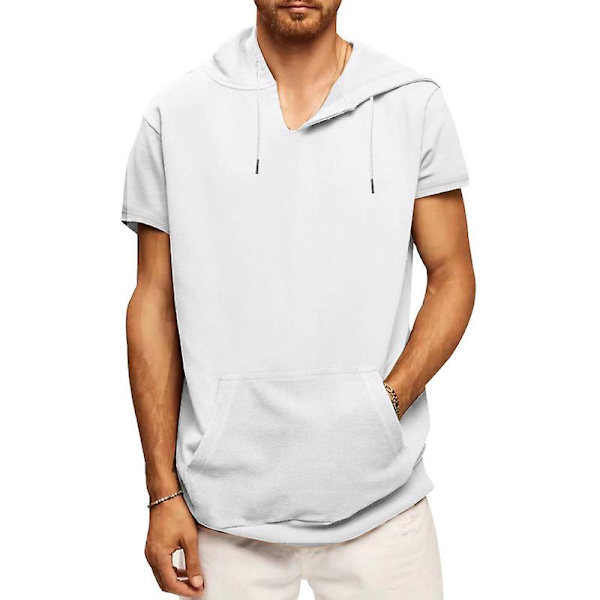 Atletiske hættetrøjer til mænd, trænings sweatshirt White L