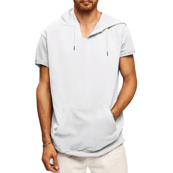 Atletiske hættetrøjer til mænd, trænings sweatshirt White XL