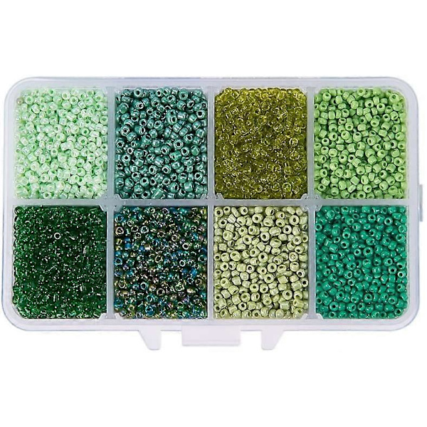 12500 stk. 12 0 Flerfargede Perler Glassfrøperler 8 Farger Runde Transparente Ponyperler Mini Avstandsstykke Tsjekkisk