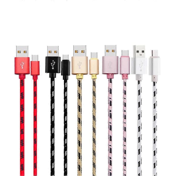 Mobilt datakabel hurtigopladningskabel USB-dataoverførselskabel 1 meter sort 1 sæt
