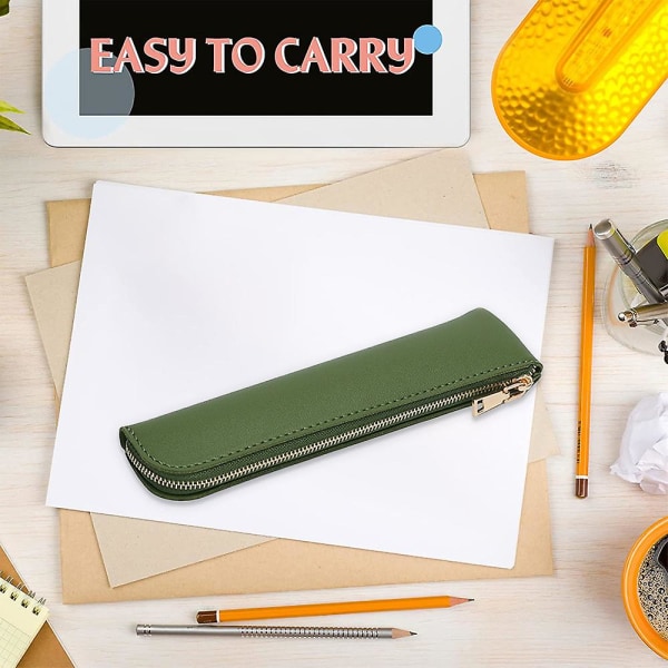 Pen Pocket Protector, Pu Leather Pocket Pen Holder Organizer Pouch, Multi-purpose Pen Pocket Håller pennor, 20*4,5 cm green