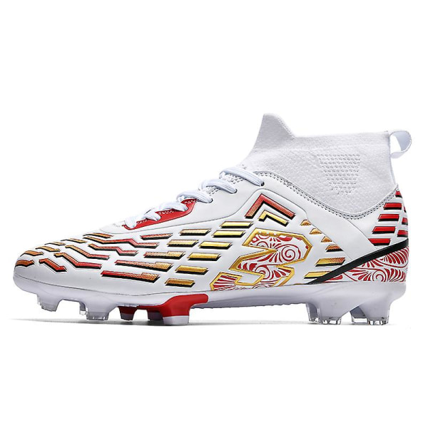 Herre Fodboldsko Spikes Fodboldsko Til Unge Ankelstøvler Atletisk Sneaker y303 WhiteRed EU 37