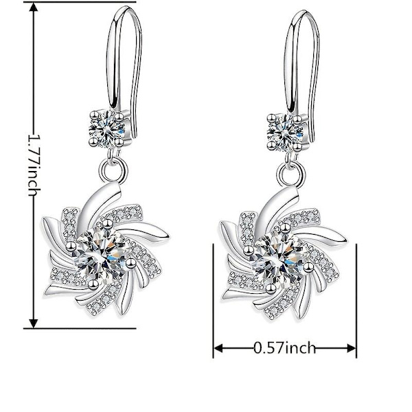 Eleganta vattendroppe zirkon blå snöflinga örhängen 18k guldpläterade blommiga örhängen red
