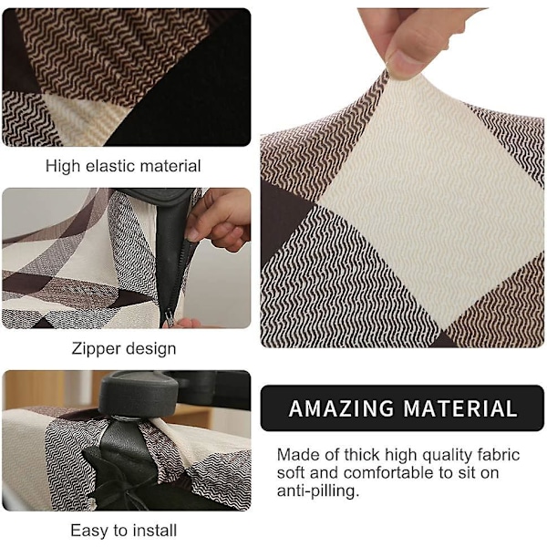 Kontorstoltrekk Universal Stretch Mikrofiber Vaskbart Kontorstoltrekk Trykt