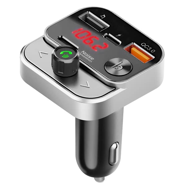 FM-sender Bluetooth Bil med dobbel USB-musikkading, svart