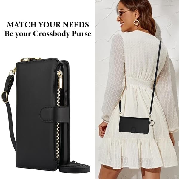 Crossbody Plånbok Läderfodral För iPhone 11 Pro Max / 11 Pro / iPhone 11 Black For iPhone 11 Pro Max