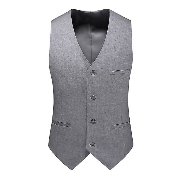 Herre Klassisk Forretningsdrakt Vest, Regular Fit Smokingvest Grey L