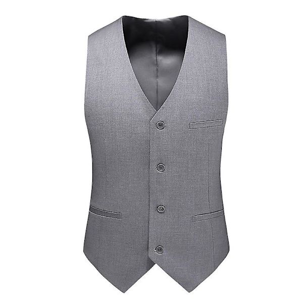 Klassisk affärsväst för män, regular fit smokingväst Grey XL