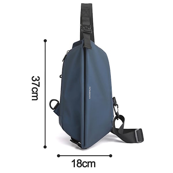 Svart axelväska för kvinnor och män, vattentät ryggsäck för resor, crossbody bröstväska, mångsidig dagryggsäck Navy blue