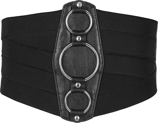 BlackButterfly 17,75 CM Bredt Grid Korsett Waspie Elastisk Midjebelte