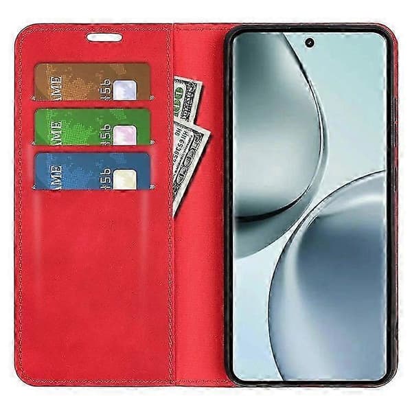 Skinnfodral Plånboksfodral för Realme 14 Pro 5G Red