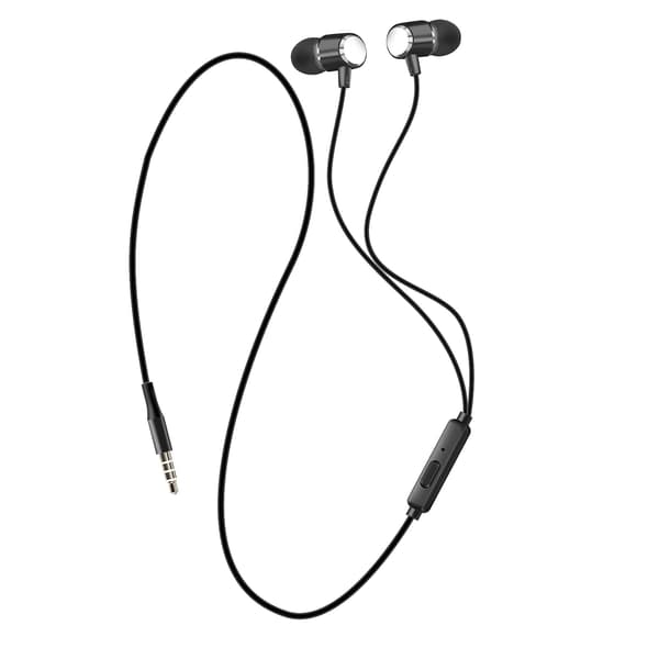 Øretelefoner 3,5 mm in-ear jack Mikrofon, Sort
