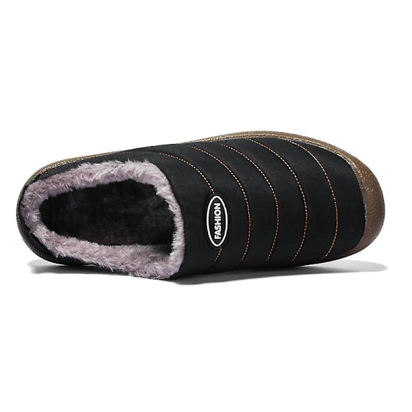 Herrtofflor Varma Vintertofflor för Dam Inomhus Hus Slip On Med Bomull Utomhus 2Kby-6 Black 47