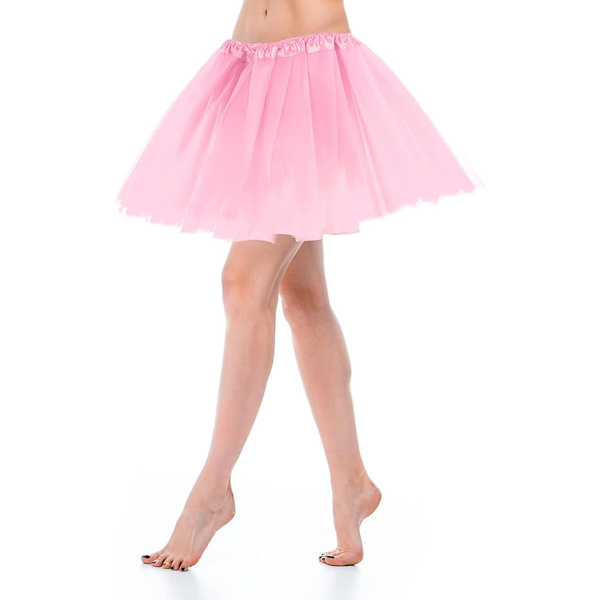 Dame Tutu Klassisk Elastisk 3-lags Tylskørt Rød 80'er Skørt Tutu Dirndl Dame Kort Teen Dansekjole pink