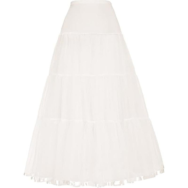 Dame Ankel-længde Underkjoler Nederdele Bryllup Halv Slips Krinoline Underskørt Beige S M