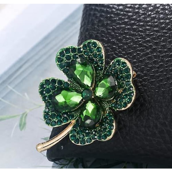 Trafford2009mu Stor Klassisk Lysande Shamrock St Patrick's Day Keltisk Irland Emalj Pin Badge Brosch, Grön, 50mm X 40mm