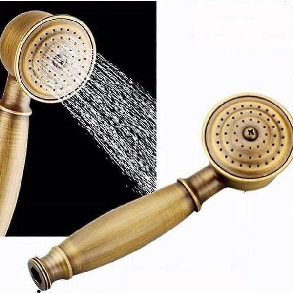 Dusch handdusch set, antik mässing dusch set duschsystem, med duschhållare och 1,5m duschslang (antik dusch set)