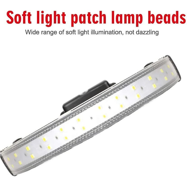 LED-pannlampa, 350 lumen, vattentät bredstråle med 3-läges pannband för utomhusbruk, löpning, vandring