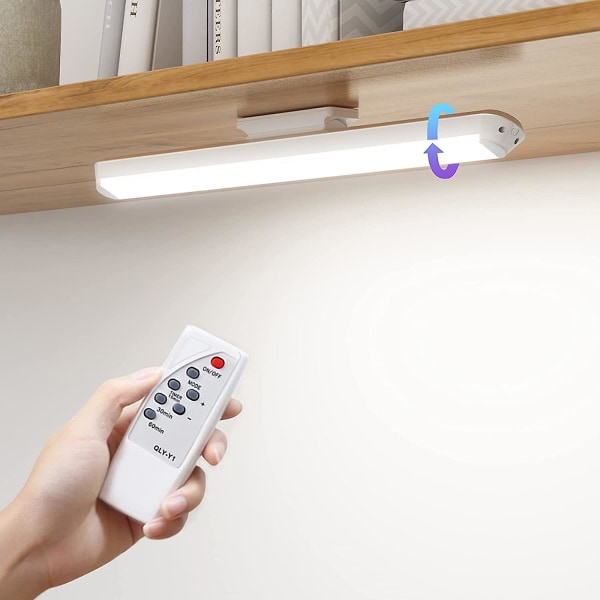 34 cm dimbar LED-skåpslampa med fjärrkontroll, pek- och uppladdningsbar  vägglampa, justerbar LED-lampa under köksskåp Wireless 3 081b | Fyndiq