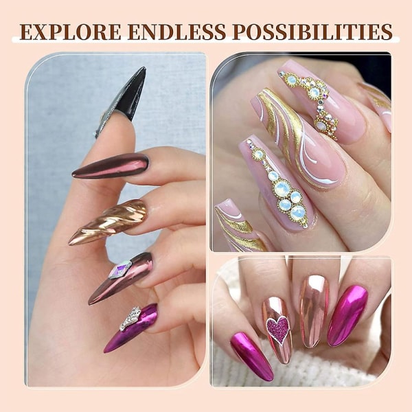 Nagelkonst Highlight Magic Mirror Powder, 6-färgskombination, All-match-kombination style  style2