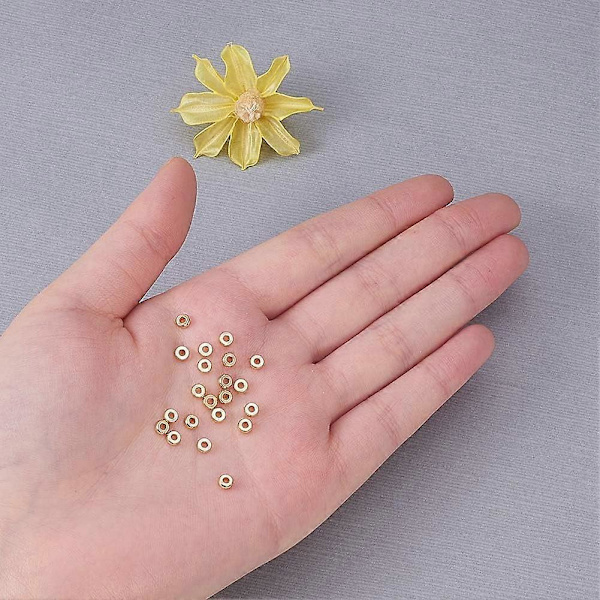 20 st 4 mm Glatta Runda Metall Distanspärlor Lösa Pärlor för DIY Smyckestillverkning