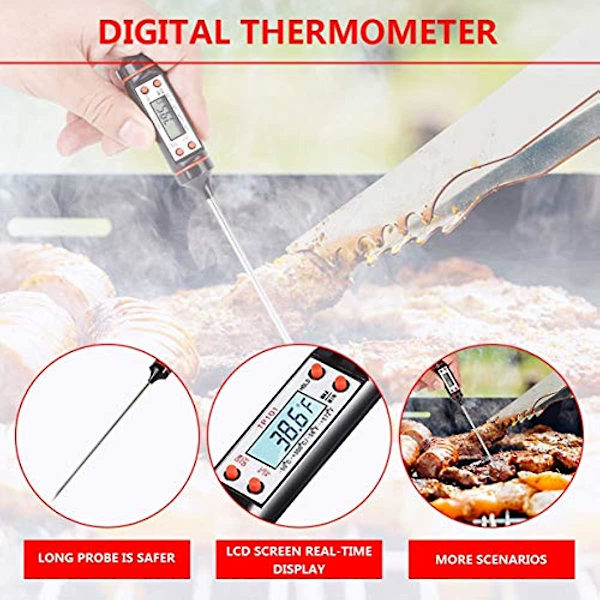 Ygerbkct Hushålls Digital Matlagning Mat Sond Termometer Kök Matlagning Bbq Valbar Sensor Termometer Mat Mätverktyg