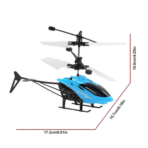 Fjärrkontroll Induktionsflygplan Mini Drönare Flygande Leksaker Röd Lättvikt Lätt Att Bära Gest Plast ABS Helikopter Blue