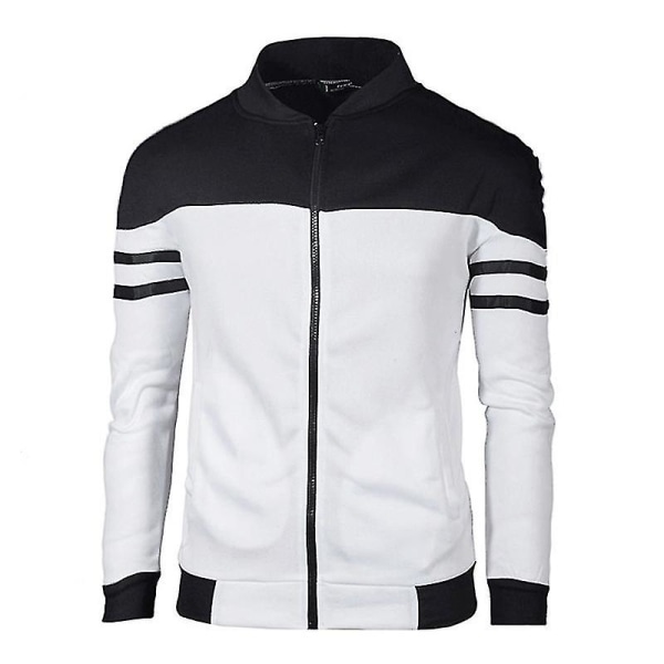 Menn Høst Vinter Menn Casual Jakker Striper Design Mote Plysj Sportsklær 4XL G