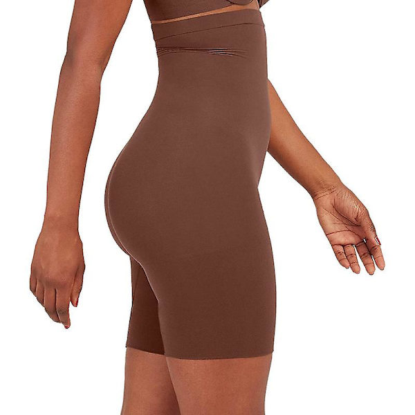 Högmidjade formande shorts, trosor med magkontroll Brown M