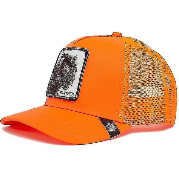 Panther Mesh Cap Animal Farm Trucker Baseball Cap Far Hat Snapback Ulv Tiger Udendørs Beast Paradise Toucan Caps Panther Orange