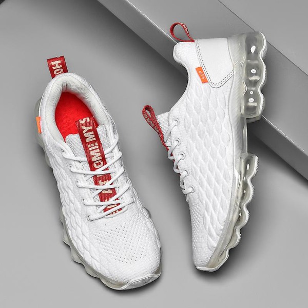 Mænds Sports Løbesko Fiskeskæl Flyvende Vævet Sneakers Fr9127-P White EU 39